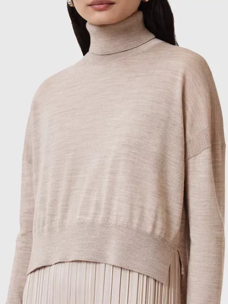 AllSaints rochie si pulover VITTORIA bej