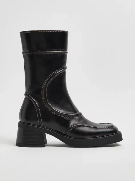 Miista botine cu pentru femei din piele Malene negru