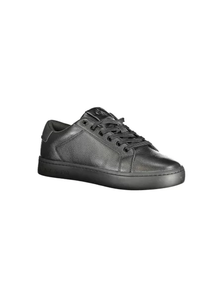 Lniane trampki Calvin Klein Jeans klasyczne czarne