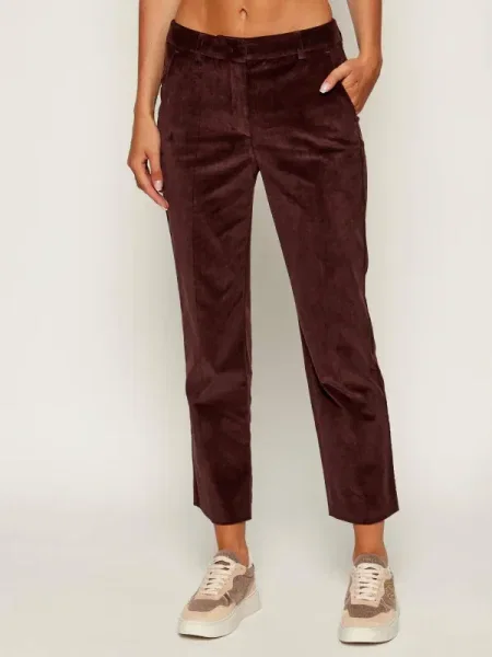 Weekend MaxMara De catifea reiată pantaloni MARRUCA bordo