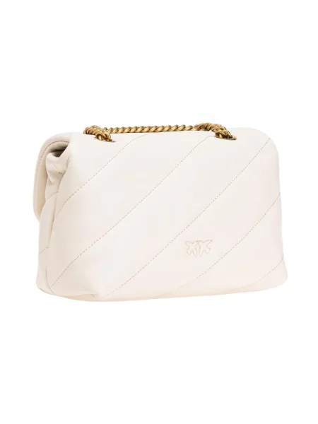 Mała mały torebka skórzana Pinko skórzana biała