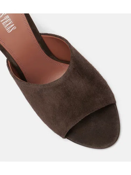 Papuci tip mules Paris Texas din piele de căprioară maro
