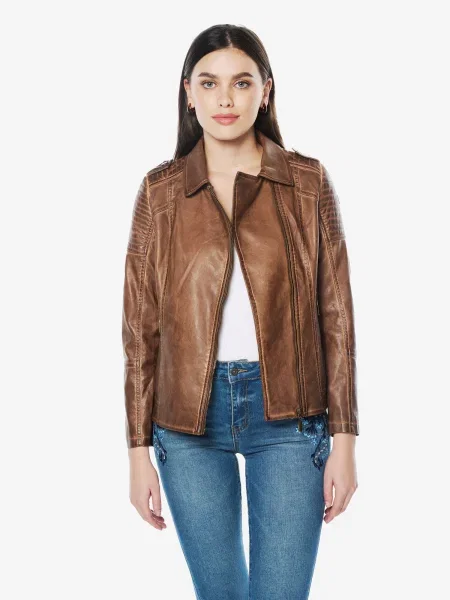 KOROSHI Geacă de primăvară-toamnă coniac maro