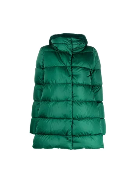 Satynowa kurtka Herno w kształcie litery A zielona