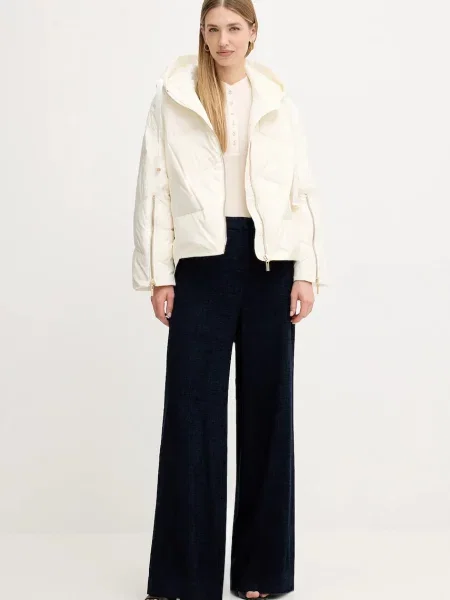 Пухова куртка Twinset зимова oversize бежевий