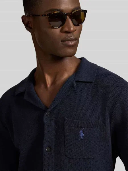 Koszulka polo z czystej bawełny o kroju regular fit Polo Ralph Lauren granatowa
