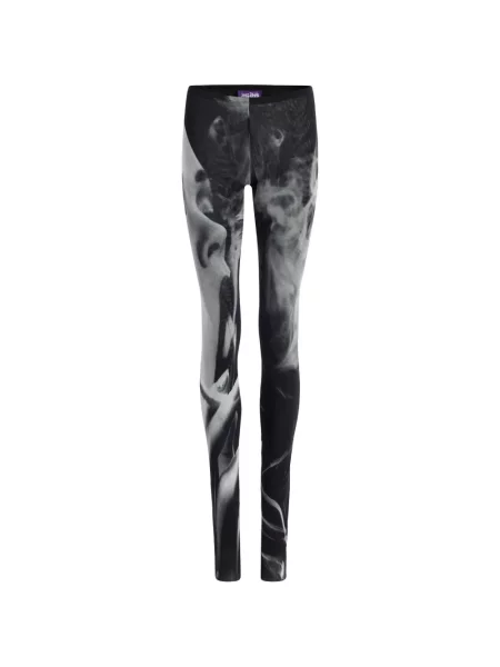 Pantaloni Jean Paul Gaultier plasă evazate negru