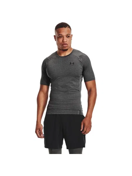 T-shirt Under Armour Hg Armour Comp SS Tee Carbon Heather/ Black XXXL czarna