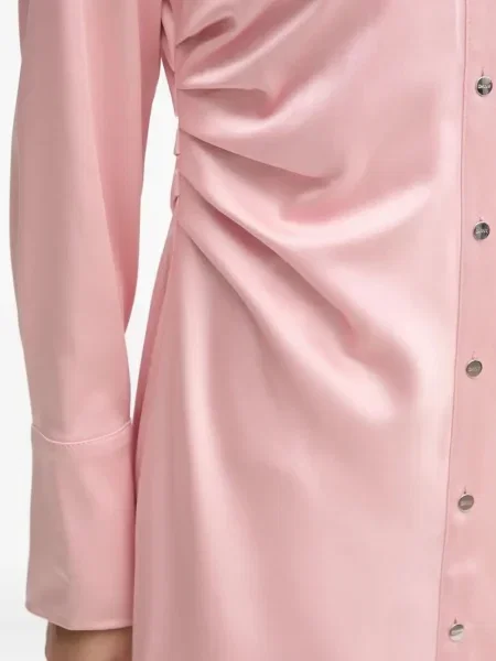 Rochie midi Dkny din satin până la genunchi de costum roz