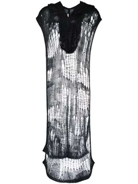 Poncho Rick Owens tricotate negru