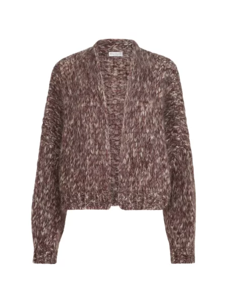 Cardigan Brunello Cucinelli de mohair maro