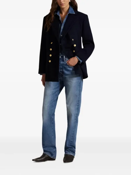 Spodnie Polo Ralph Lauren skórzane z nadrukiem z wzorem paisley czarne