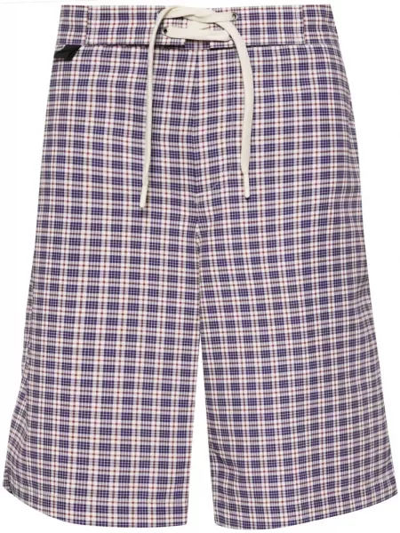 Pantaloni scurți Wood Wood în carouri cu imagine albastru