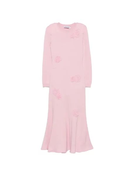 Rochie maxi Self-portrait cu model floral cu aplicații roz