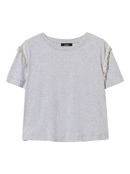 Koszulka Twinset z frędzli szara