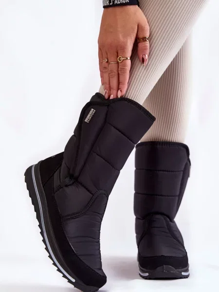 Buty zimowe wysokie śniegowce PROGRESS ocieplane czarne