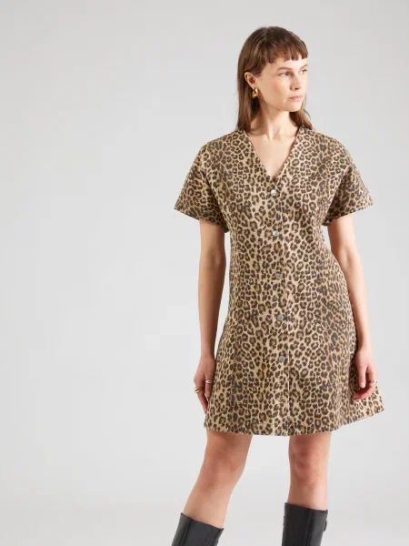 VERO MODA Rochie tip bluză VMPENELOPE bej / gri taupe negru