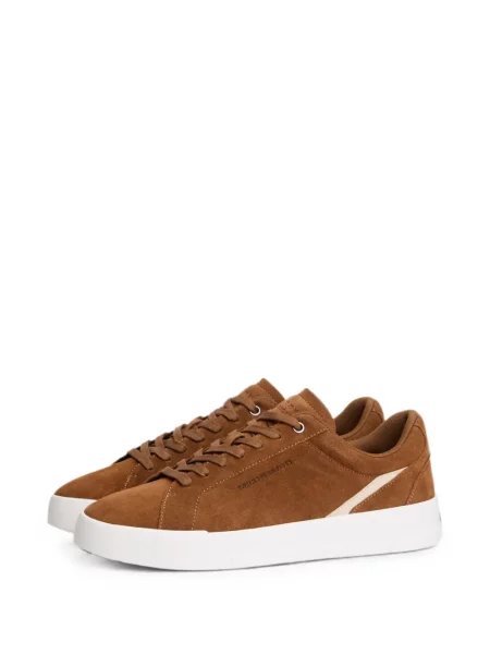 Sneakerși Tommy Hilfiger din piele de căprioară maro