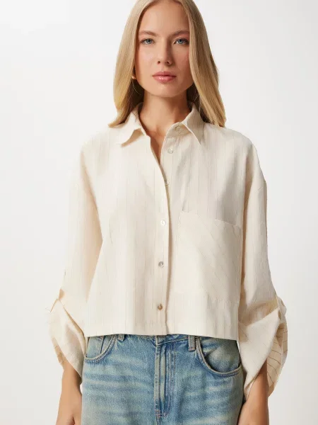 Happiness İstanbul Bluză crem / deschis bej