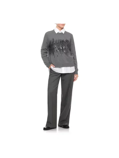 Sweter Peserico z cekinami wełniany szary