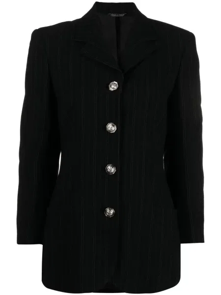 Jednořadé proužkovaný sako Versace Pre-owned černé