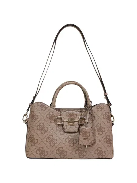 Crossbody kabelka Guess s autogramom béžová