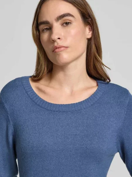 Sweter z dzianiny z prążkowanymi wykończeniami Vila
