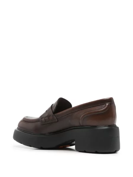Bőr chunky loafer Santoni barna