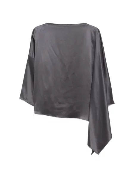 Top Dusan din satin asimetric gri