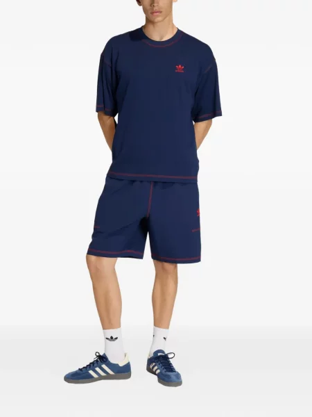 Ριγέ μπλούζα Adidas με κέντημα από διχτυωτό μαύρο