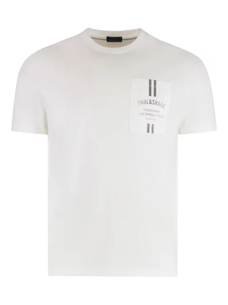 Tricou Paul & Shark cu decolteu rotund alb