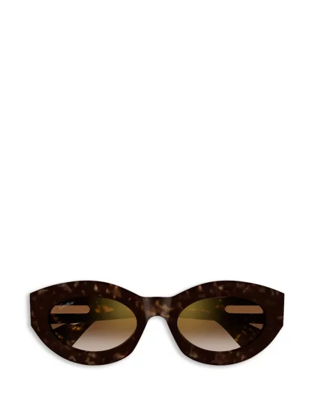 Ochelari de soare Cartier Eyewear cu model leopard maro