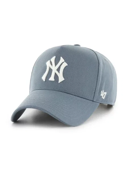 Шапка с козирка 47 brand MLB New York Yankees с изчистен дизайн синьо