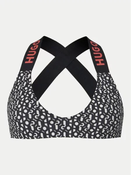 HUGO Верх від купальника Monogram чорний