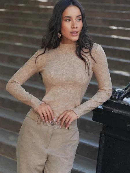 Кофта Seventeen бавовна/віскоза бежевий