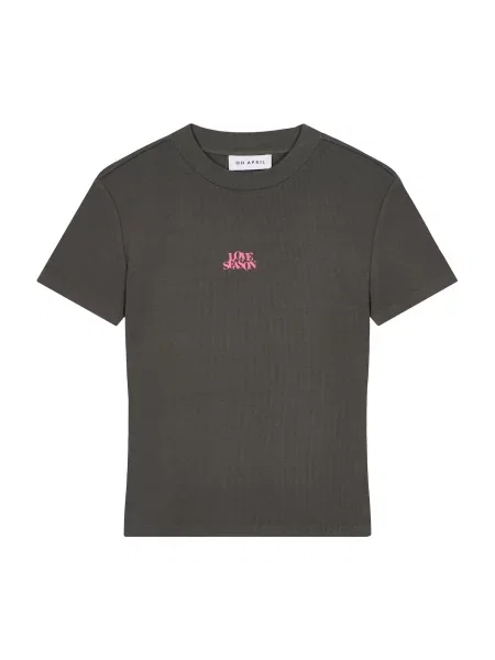 OH APRIL Tricou Love Season grafit / roz gri
