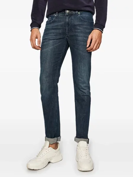 Džíny Karl Lagerfeld s autogramem modré