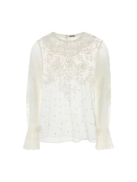 Bluzka Bode z siateczką z siateczki biała