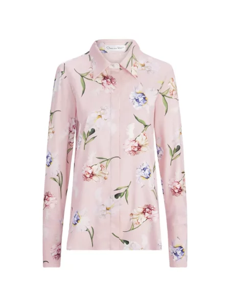 Bluză Oscar De La Renta din poplin roz