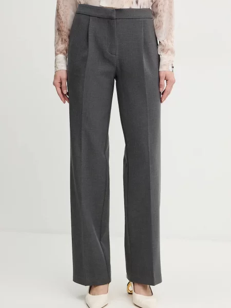 Hlače Marciano Guess BESSY ravna visoki struk siva