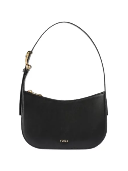 Geantă Furla din piele cu cataramă negru