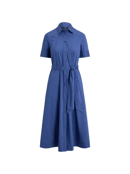 Cu centură rochie midi Lauren Ralph Lauren albastru