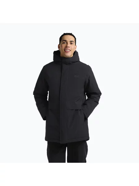 Palton căptușit pentru bărbați Jack Wolfskin Cold Camp Coat black negru