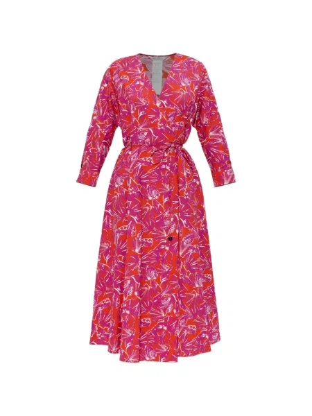 Rochie midi Max Mara cu decolteu în V roz