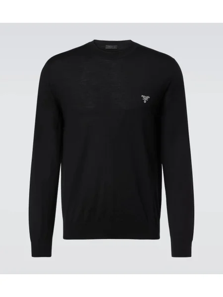 Volneni pulover Prada črna