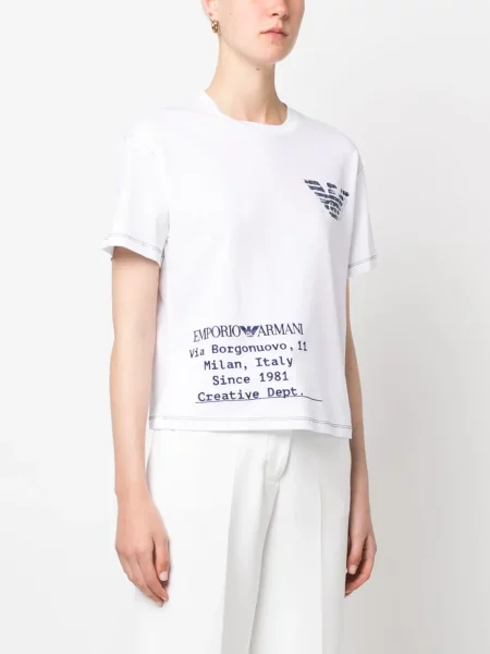 Μπλούζα Emporio Armani με σχέδιο λευκό