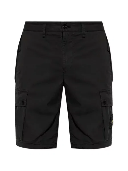 Pantaloni scurți cargo Stone Island cu strasuri negru