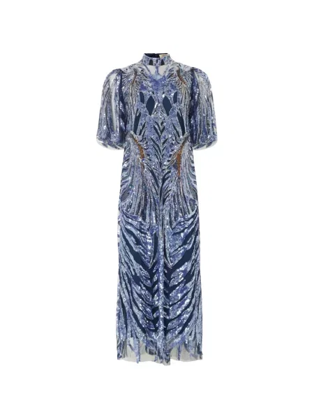 Rochie midi Temperley London cu paiete albastru