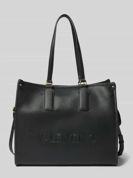 Lniana torebka Valentino Bags czarna