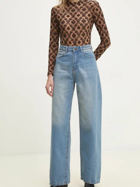 Answear Lab jeansy high waist niebieskie